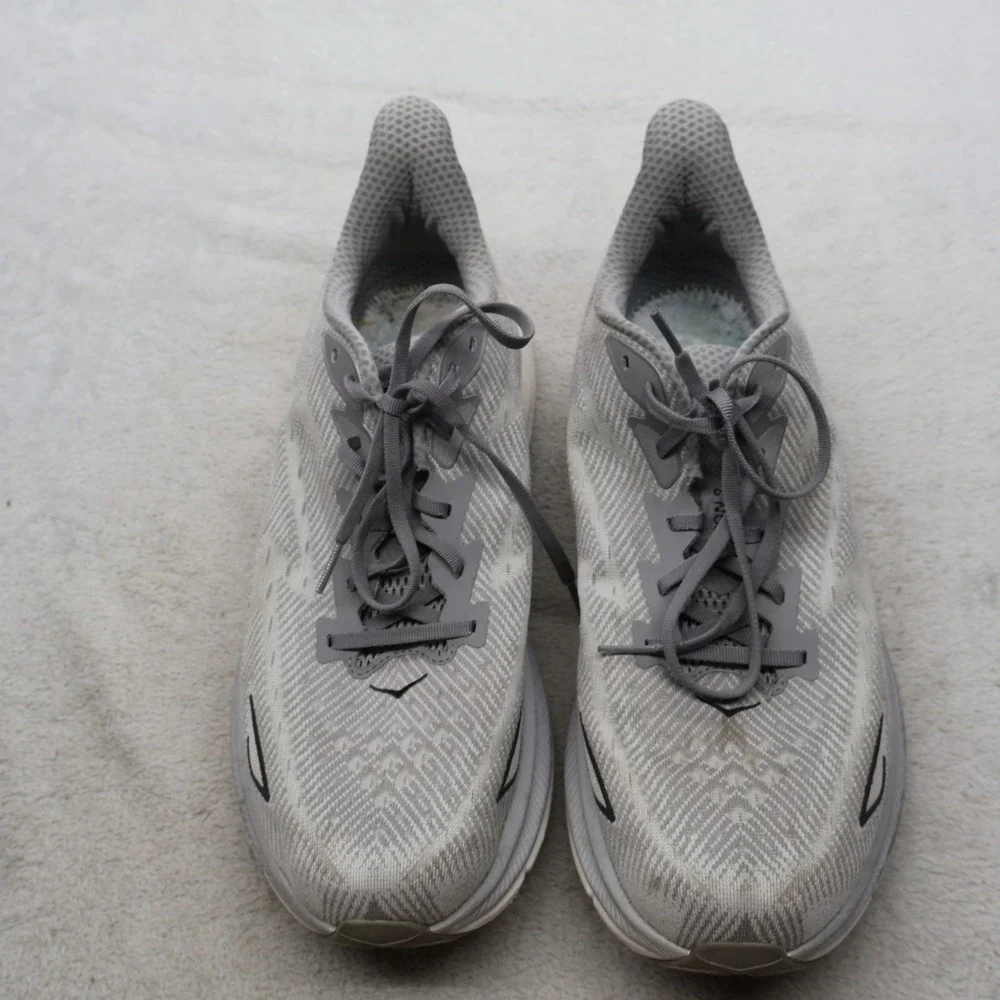 Hoka‎ Mens 13D Athletic Shoes Grey Clifton 9 Mesh Running Lightweight Cushioned